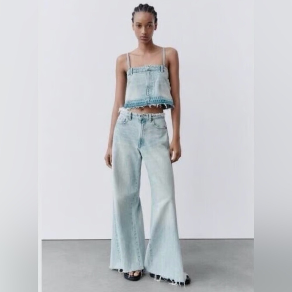 Zara Skirt Denim Crop Top 5252/201 - Picture 1 of 4